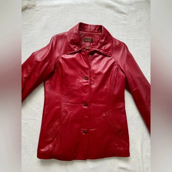 Red Danier Leather Jacket - Picture 6 of 17